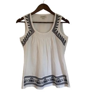 Banana Republic 100% Cotton Embroidered Tank Top Sz S